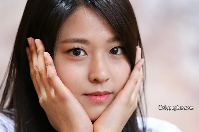 women s white shirt Seolhyun AOA brunette black eyes Korean 2k