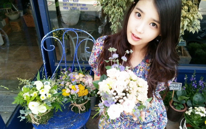 Singers IU Korean flower flowering plant one person real people 2k Lee Ji-eun