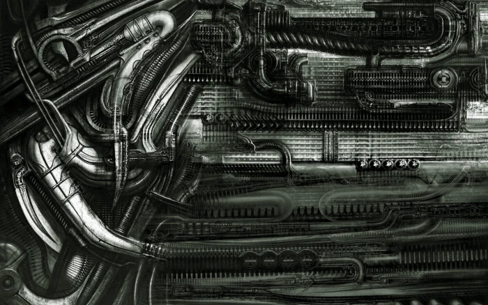 untitled H R Giger abstract surreal machine artwork full frame 2k