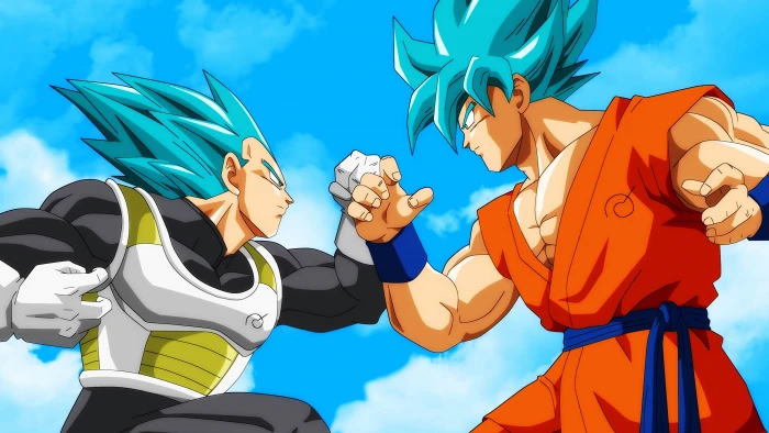 Dragon Ball Vegeta and Son Goku Super Saiyan Blue 2k 4k