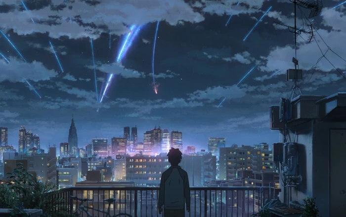 yourname night anime sky illustration art 2k 4k
