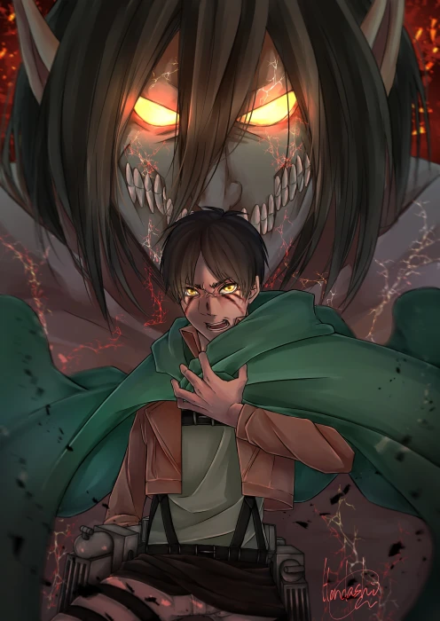 eren jaeger shingeki no kyojin titan attack on Anime 2k