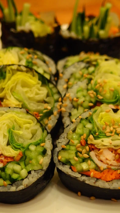 food korean kimbub meal dish vegetable delicious 2k