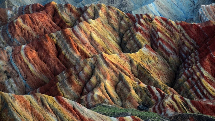 landscape nature mountains Zhangye Danxia National Geological Park 2k