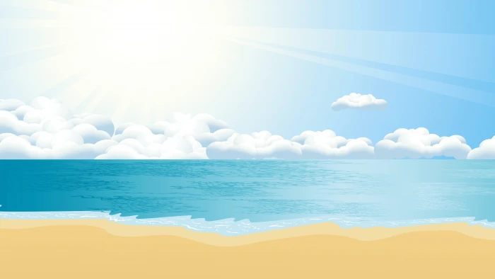 beach sunshine graphics sea horizon daytime illustration 2k 4k 5k 8k