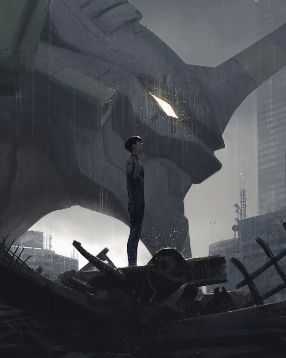 Ikari Shinji EVA Unit 01 mech Neon Genesis Evangelion anime boys 2k