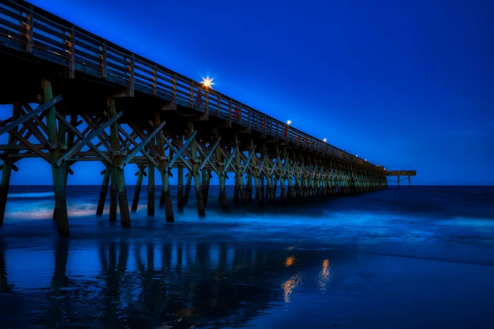 myrtle beach south carolina america pier sunset dusk atlantic ocean 2k 4k