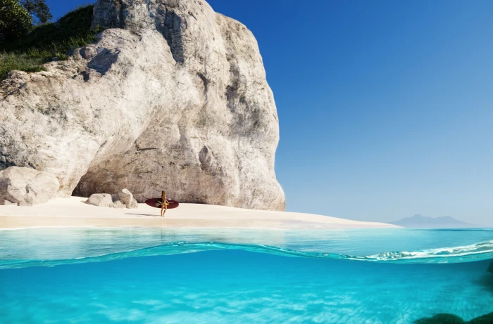 Summer Fun Sports Surfing Travel Beach Nature Girl Paradise 2k