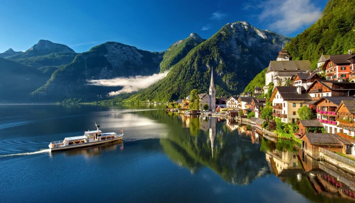 hallstatt austria bergsee lake alpine summer tourism 2k