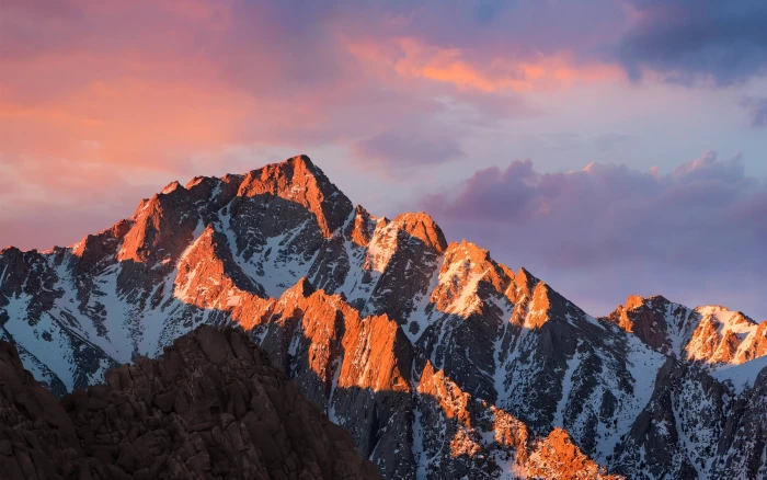 snow capped mountain mountains apple mac OS macOS Sierra 2k