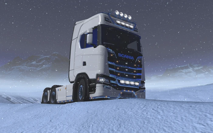 video games Euro Truck Simulator 2 trucks Scania snow 2k