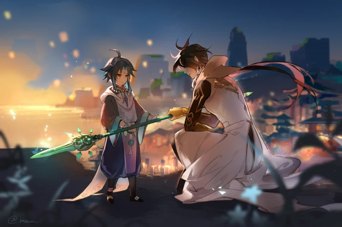 Genshin Impact anime boys Zhongli Xiao 2k 4k