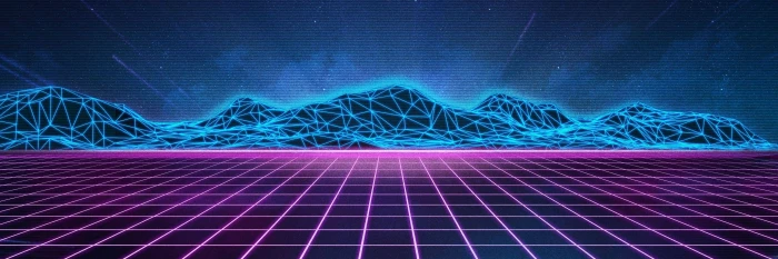 purple abstract low poly blue mountain chain pink Retro style 2k
