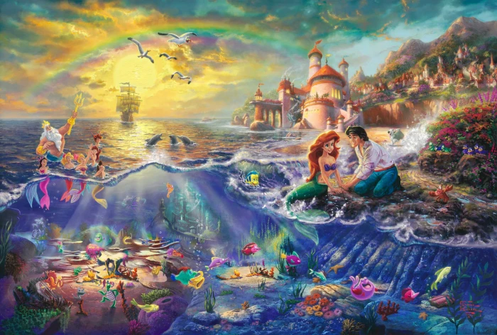 Disney Little Mermaid wallpaper castle cartoon rainbow sail 2k