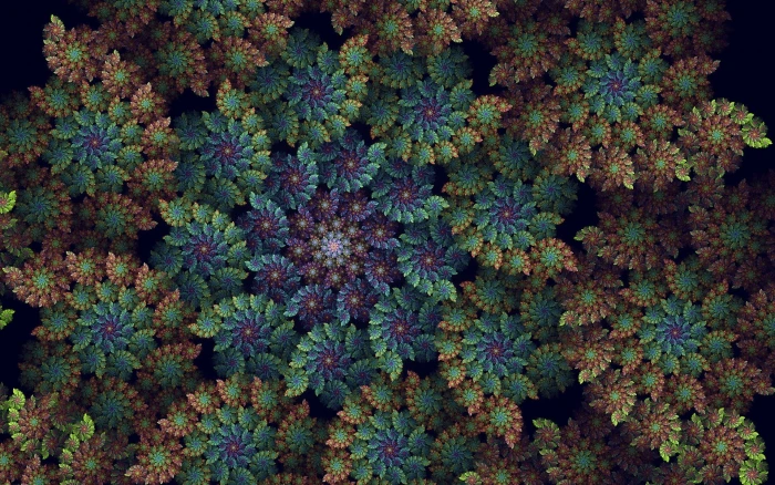 green and brown floral textile abstract fractal digital art 2k