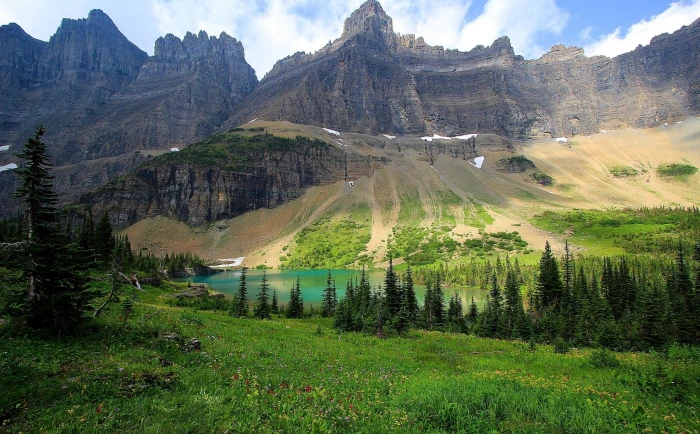 green trees nature landscape photography mountains lake 2k