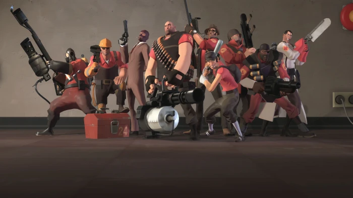 group of characters holding weapons Team Fortress 2 FPS 2k 4k 5k
