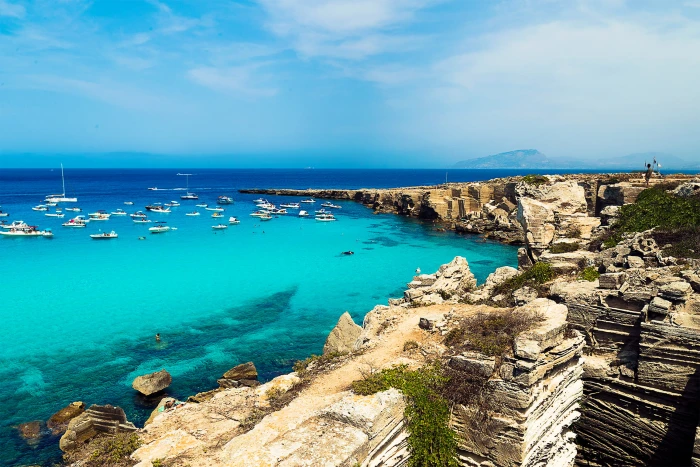 italy island of favignana summer sun relax wallpaper boats 2k