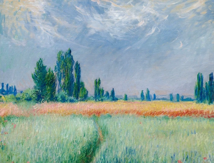 landscape nature picture Claude Monet Wheat Field 2k
