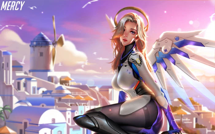 Mercy Overwatch Artwork young adult women 2k 4k