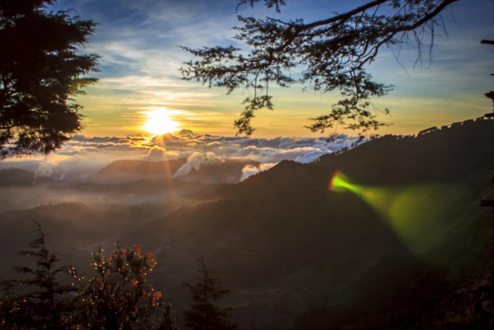 mountain sunset cloud indonesia dieng landscape scenery 2k 4k 5k