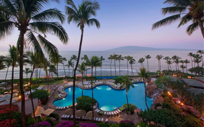 Romantic Places For Leisure Pools Palm Trees Beautiful Sandy Beaches Hawaii Regency Maui Resort And Spa Desktop Wallpaper Hd 2k
