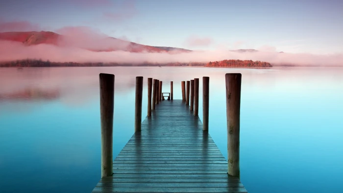 Sea mist pier sky 2k 4k