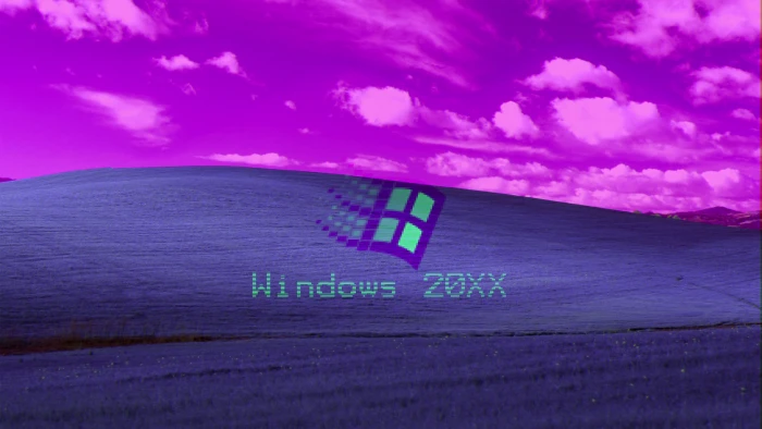 vaporwave purple Windows XP 98 Retrowave communication 2k 4k