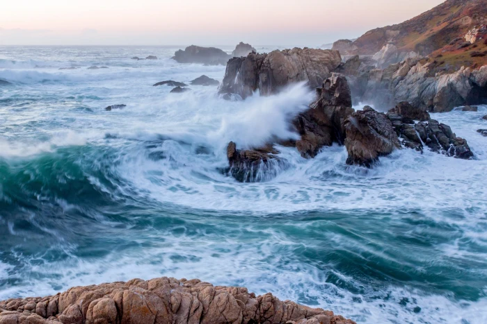 water waves rocks CA Pacific Ocean California The ocean 2k