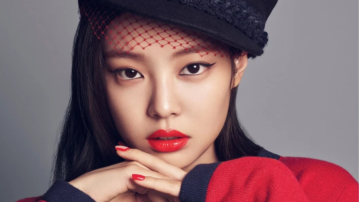 BLACKPINK Jennie Kim K pop red lipstick 65 2k 4k