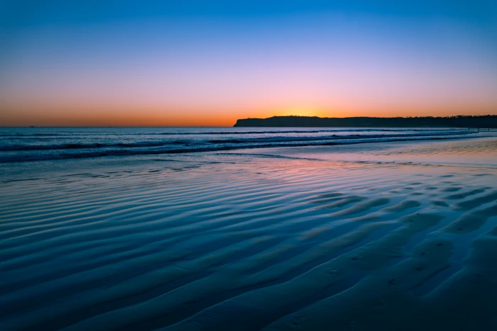 blue ocean nature water beach sand sunset sky scenics 2k 4k 5k