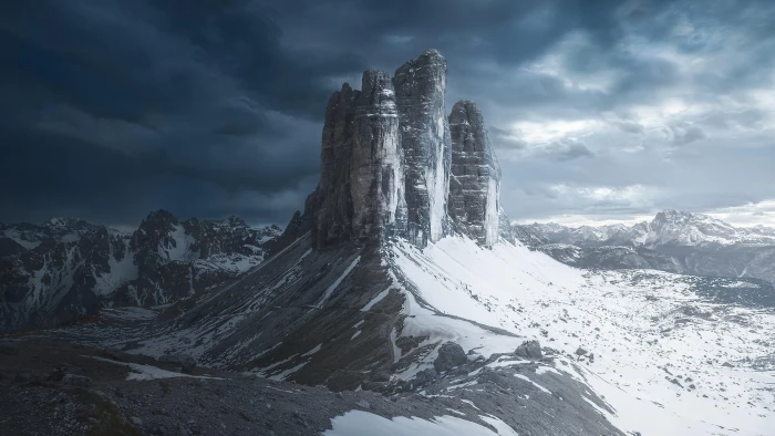 dolomites tre cime di lavaredo mountain italy cloud ridge 2k 4k