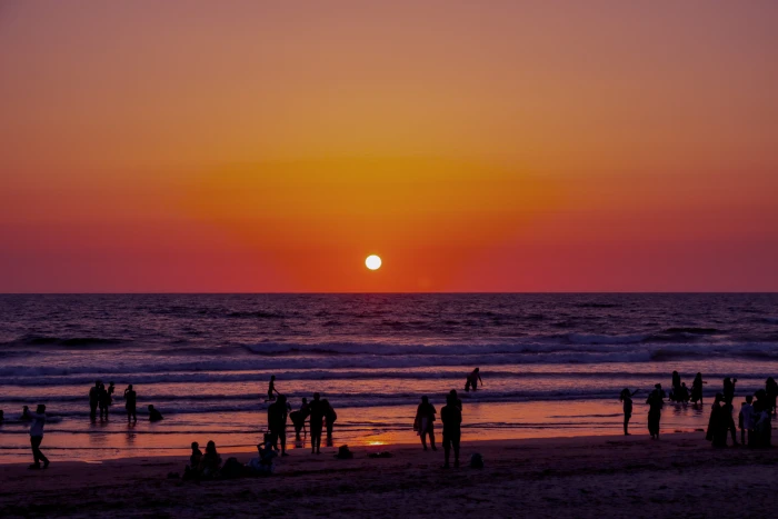 evening sunlight goa beach colours orange beautiful sunset 2k 4k 5k