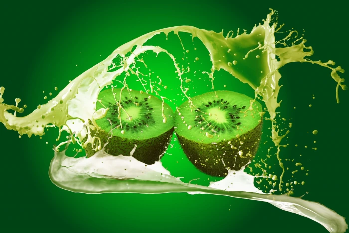 Kiwi splash fruit green milk drop Color freshness 2k 4k 5k