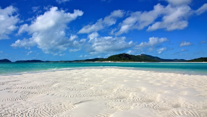 landscape photo of seashore Whitehaven Beach Whitsunday Island 2k 4k