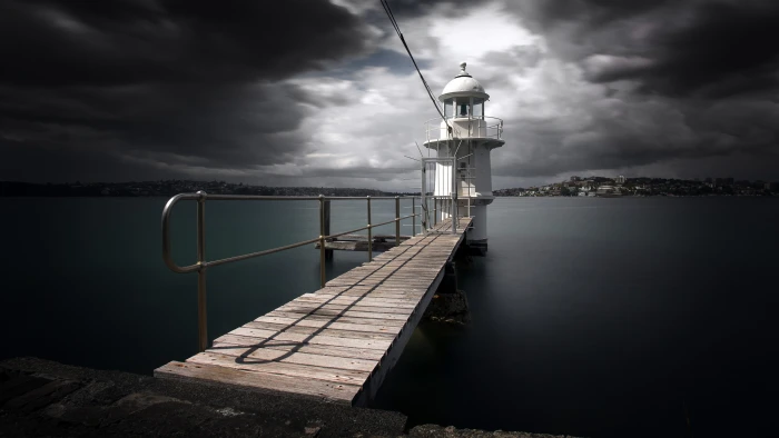 photo of white watch tower with dock Sydney Harbour wallpaper 2k 4k 5k