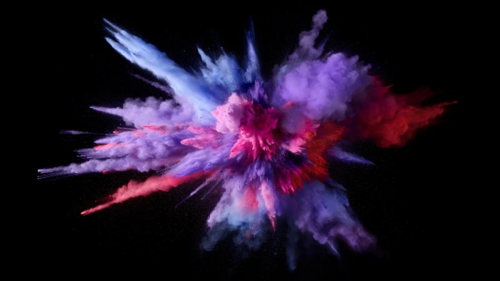 purple red and blue smoke Color Burst macOS black background 2k 4k 5k