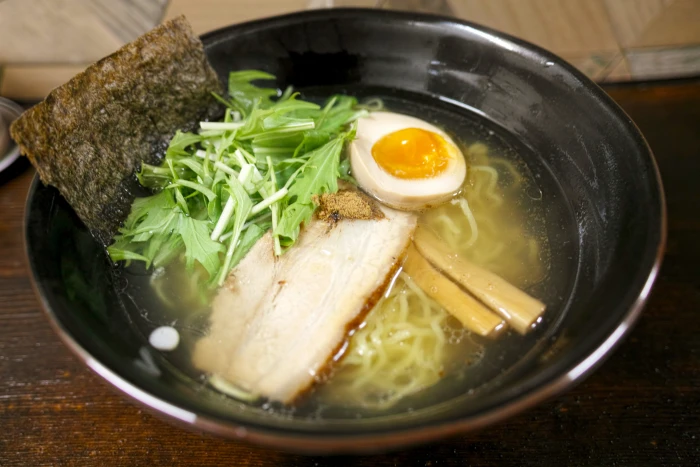ramen on black bowl Japanese Food japan food restaurant salt 2k 4k