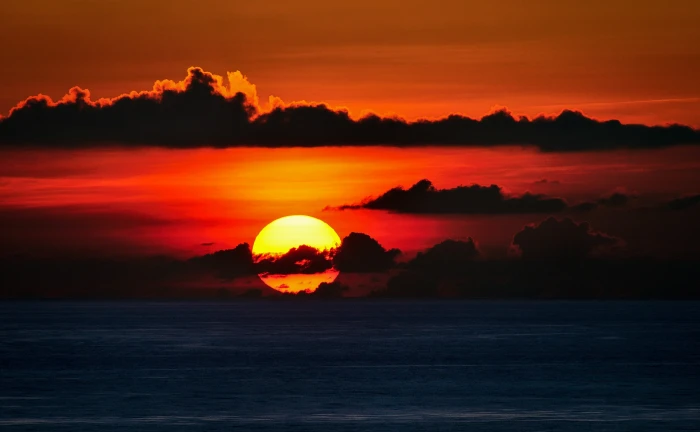 Red Sky Big Sun Set sunset Nature and Asia Photography 2k 4k