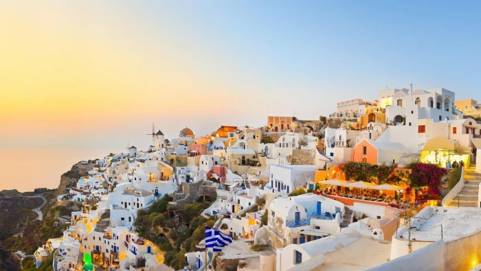 santorinni greece europe sunset evening amazing stunning 2k 4k