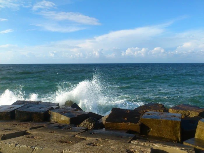 sea mediterranean alexandria egypt beach winter sky water 2k