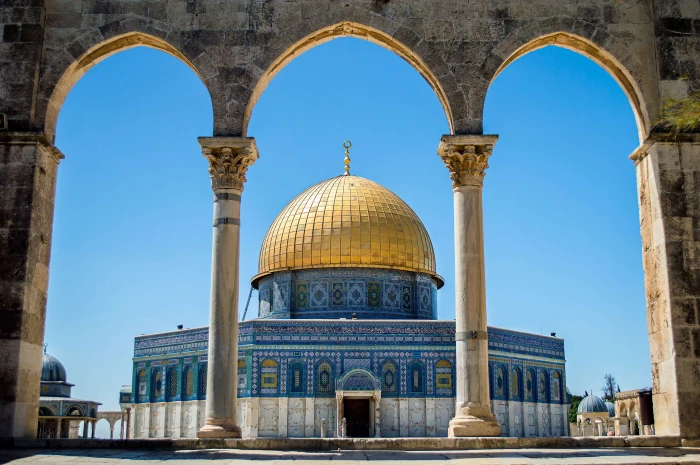 aqsa dome of the rock on temple jerusalem architecture 2k 4k