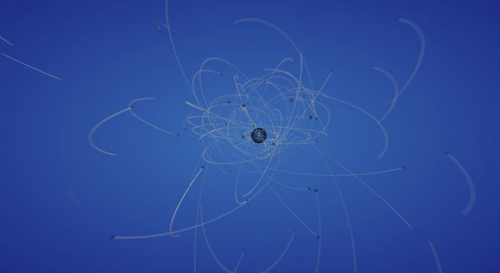 atom graphics art Spheres Gravity Blue 2k 4k 5k 8k 10k