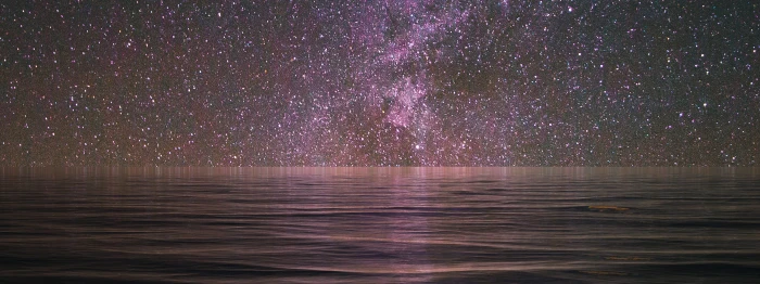 body of water and galaxy stars banner header landscape nature 2k 4k