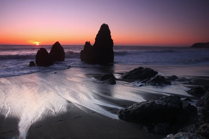 body of water and rock formation during daytime Rodeo Beach 2k 4k