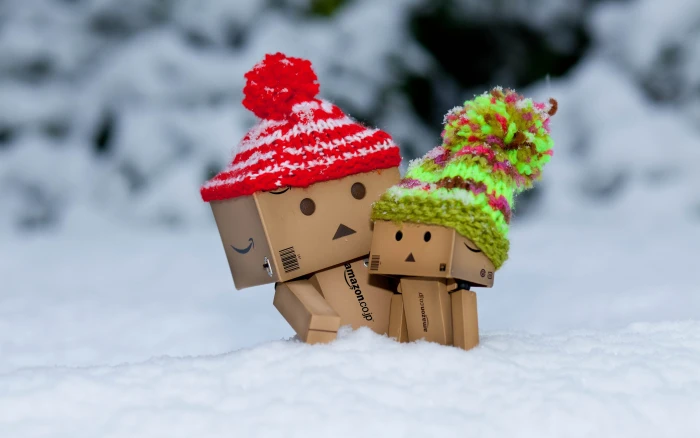 Danbo scared snow HD 2k 4k 5k