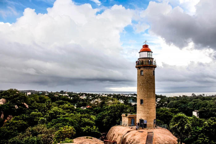 india mahabalipuram mamallapuram light house port shore 2k 4k 5k