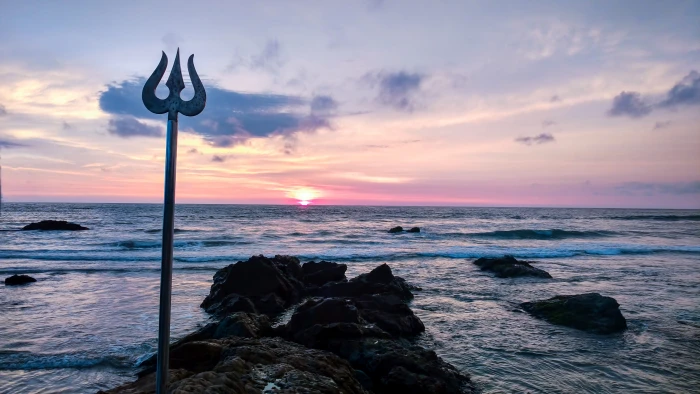 india vagator sunset sea shore beach peace trishula 2k 4k 5k