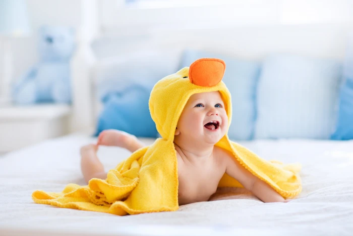 Laugh Duck towel Cute baby After bath Yellow 2k 4k 5k 8k