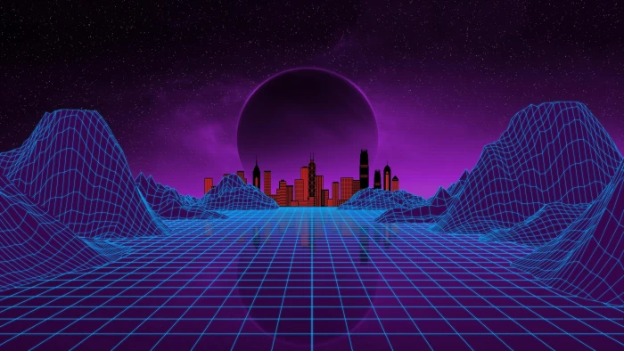 purple vaporwave s night virtual reality space artistic 2k 4k